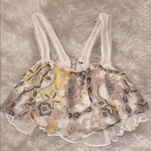 Free People Floral Cropped Tank